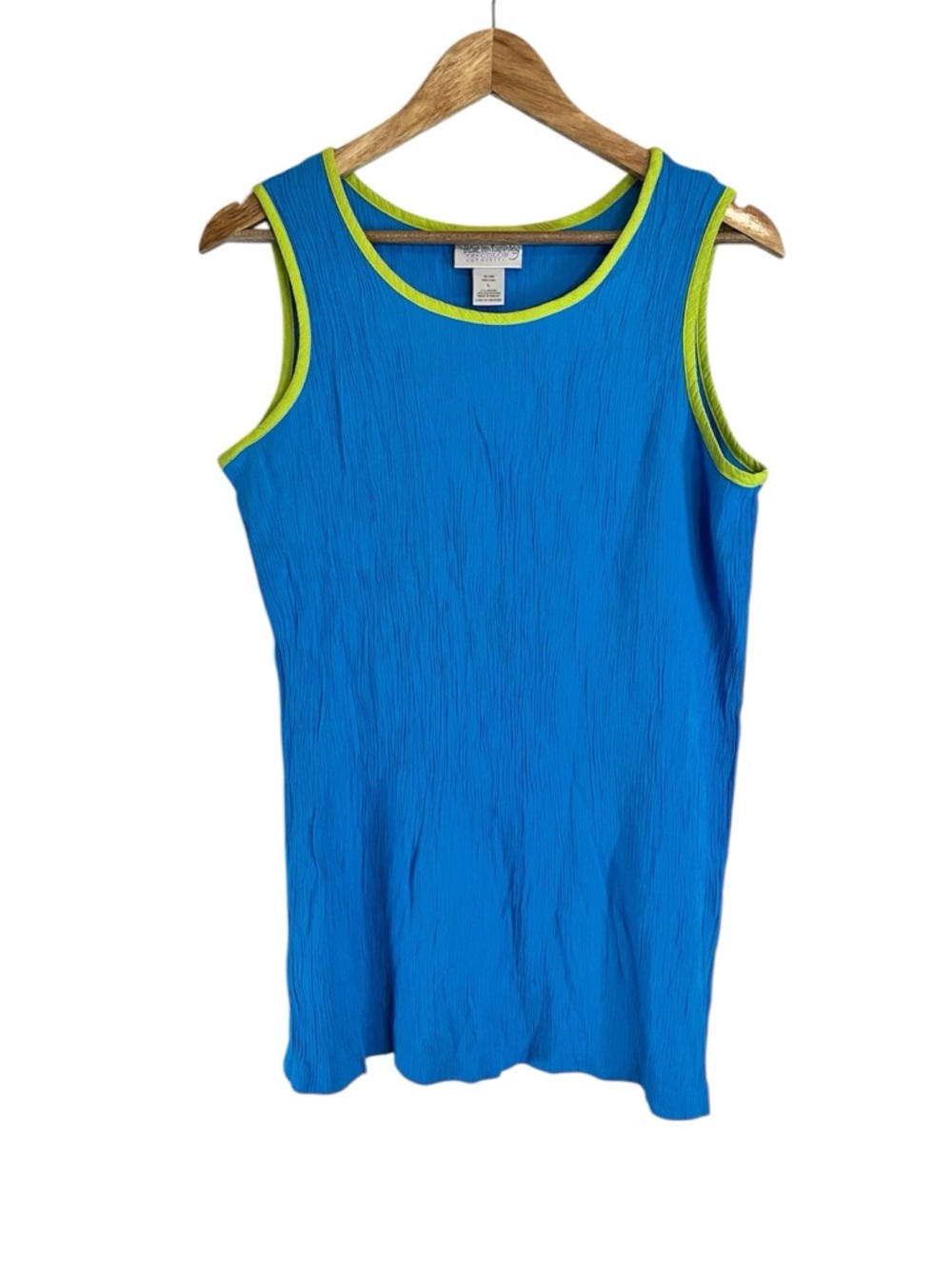 VTG Diane Von Furstenberg Y2K Gauze Crinkle Contrast Sleeveless Artsy Top Size L